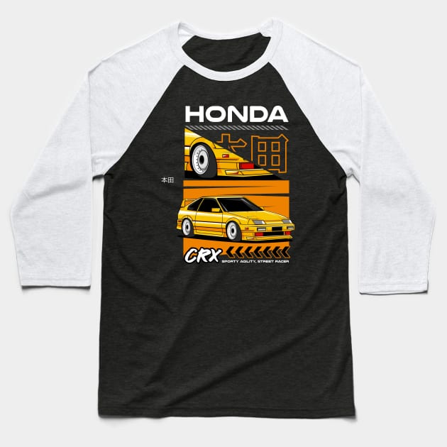 Classic Honda CRX Baseball T-Shirt by Harrisaputra